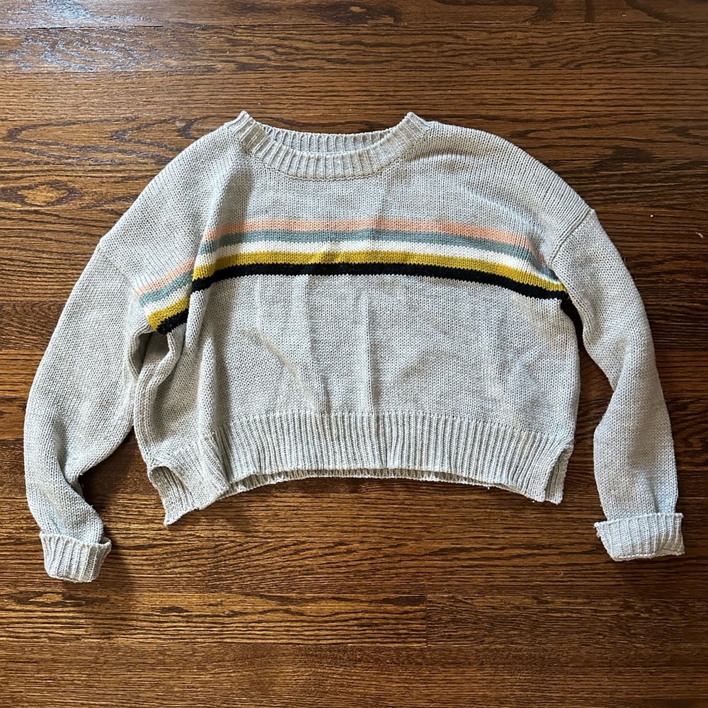 Size S Cropped Striped Sweater